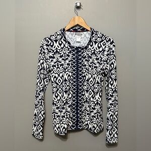 Tommy Bahama Blue & White Patterned Full-Zip Rash-guard Jacket LIKE NEW!